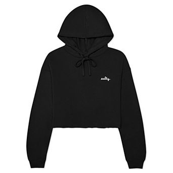 Dalix Womens Salty Midweight Fleece Cropped Hooded Sweatshirt