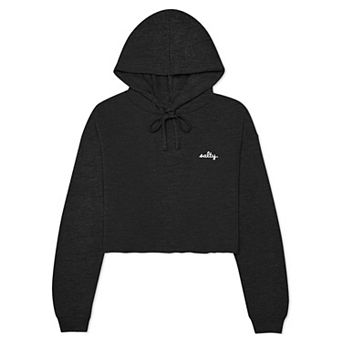 Dalix Womens Salty Midweight Fleece Cropped Hooded Sweatshirt