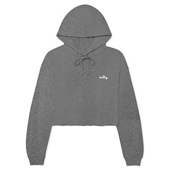 Dalix Womens Salty Midweight Fleece Cropped Hooded Sweatshirt