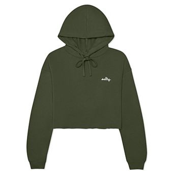 Dalix Womens Salty Midweight Fleece Cropped Hooded Sweatshirt