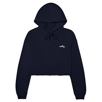 Dalix Womens Salty Midweight Fleece Cropped Hooded Sweatshirt