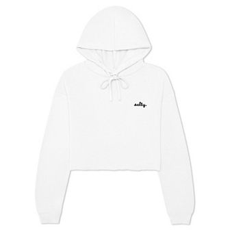 Dalix Womens Salty Midweight Fleece Cropped Hooded Sweatshirt