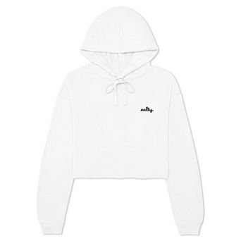 Dalix Womens Salty Midweight Fleece Cropped Hooded Sweatshirt