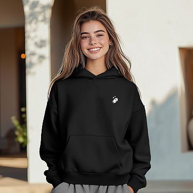 Dalix Womens Heartly Ghost Midweight Fleece Relaxed Hooded Sweatshirt