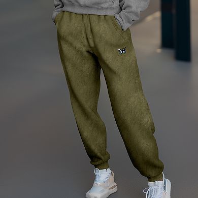 Dalix Womens Butterfly Midweight Fleece Washed Jogger Pant