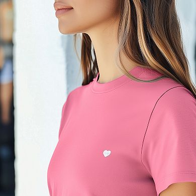 Dalix Womens Lil Heart Jersey Relaxed Tee