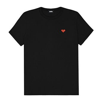 Dalix Womens Pixel Heart Jersey Relaxed Tee