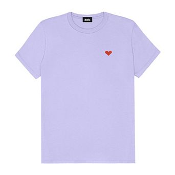Dalix Womens Pixel Heart Jersey Relaxed Tee