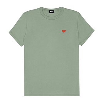 Dalix Womens Pixel Heart Jersey Relaxed Tee