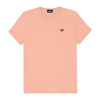 Dalix Womens Pixel Heart Jersey Relaxed Tee
