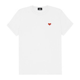 Dalix Womens Pixel Heart Jersey Relaxed Tee