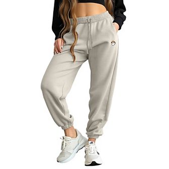 Dalix Womens Cappuccino Midweight Fleece Relaxed Sweatpant