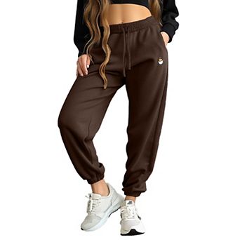 Dalix Womens Cappuccino Midweight Fleece Relaxed Sweatpant
