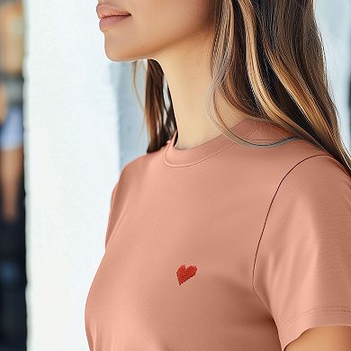 Dalix Womens Pixel Heart Jersey Relaxed Tee