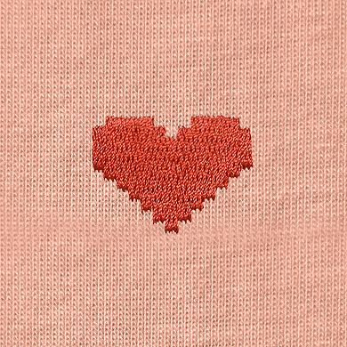 Dalix Womens Pixel Heart Jersey Relaxed Tee