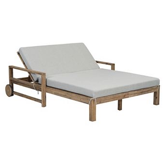 Merax 1 pc Farmhouse-styled Wooden Outdoor Sunbed for Ultimate Relaxation Outdoor Daybed