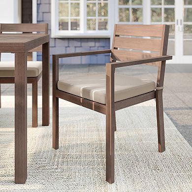 Martha Stewart 2PK All-Weather Stacking Patio Dining Armchairs with Seat Cushions