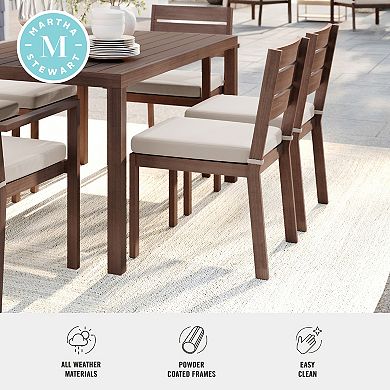 Martha Stewart All-Weather Stacking Patio Side Dining Chair with Seat Cushion
