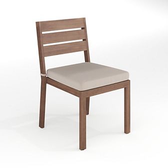 Martha Stewart All-Weather Stacking Patio Side Dining Chair with Seat Cushion