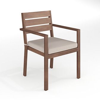Martha Stewart All-Weather Stacking Patio Dining Armchair with Seat Cushion