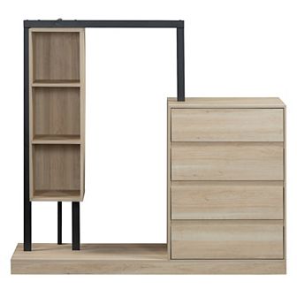 Merax Wardrobe with 4 Drawers and 3 Shelves
