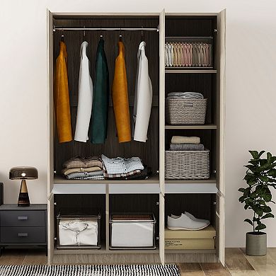 Merax 6-Doors Wooden Wardrobe Storage for Bedroom