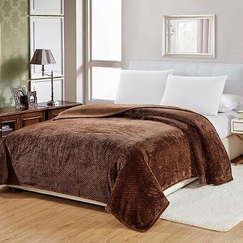 SimpleElegance Super Plush Waffle Textured Microplush Blanket (86" X 86")