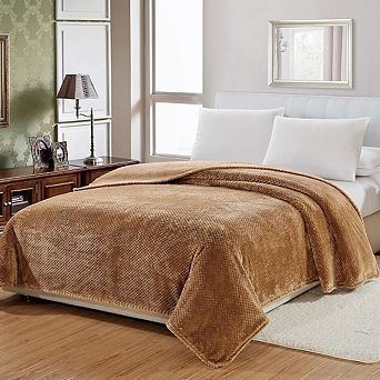 SimpleElegance Super Plush Waffle Textured Microplush Blanket (86" X 86")