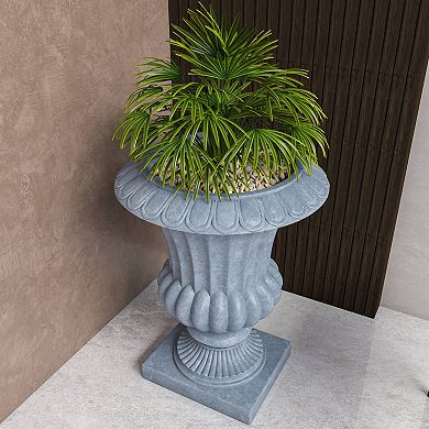 Leisuremod Lotus Series Poly Stone Planter