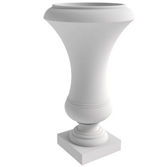 LeisureMod Daisy Series Poly Fiber Stone Planter, 14 Dia, 24.8 High