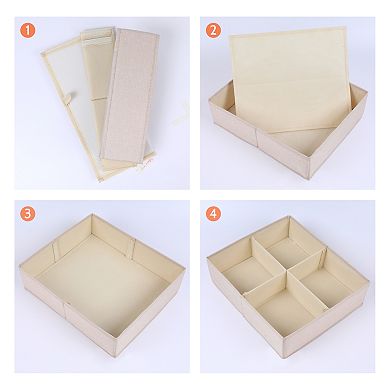 1 Pack Fabric Foldable Storage Bin with Base Plate, Versatile Cube Organizer for Wardrobe Shelves