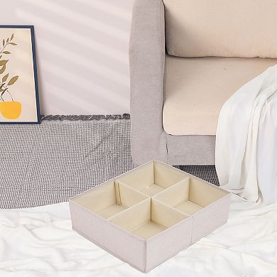 1 Pack Fabric Foldable Storage Bin with Base Plate, Versatile Cube Organizer for Wardrobe Shelves