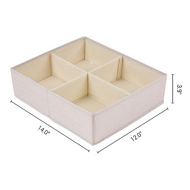 1 Pack Fabric Foldable Storage Bin with Base Plate, Versatile Cube Organizer for Wardrobe Shelves