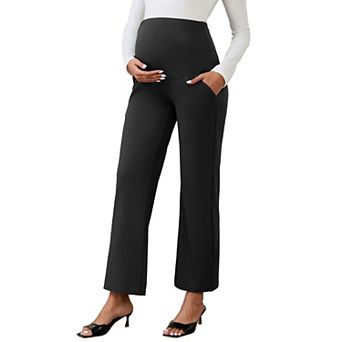 Women's Maternity Palazzo Over the Belly Wide Leg High Waisted Work Pants