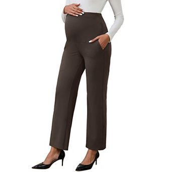 Women's Maternity Palazzo Over the Belly Wide Leg High Waisted Work Pants