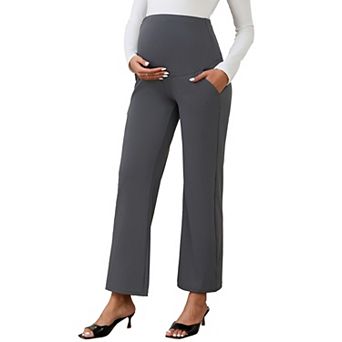 Women's Maternity Palazzo Over the Belly Wide Leg High Waisted Work Pants
