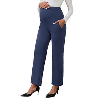 Women's Maternity Palazzo Over the Belly Wide Leg High Waisted Work Pants