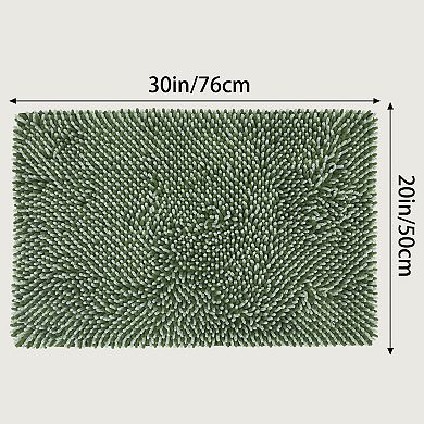 1Pcs Non Slip Absorbent Chenille Bathmat Home Home Accessories Soft Lightweight Shower Bathroom