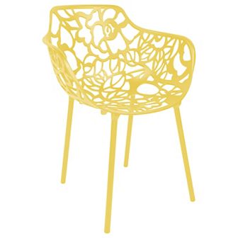 LeisureMod Modern Devon Aluminum Armchair, Set of 4