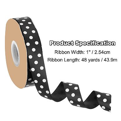 Polka Dot Craft Grosgrain Ribbon, 1 Inch x 48 Yard