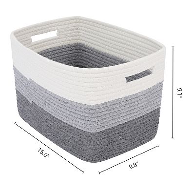 1 Pack Storage Basket, Self-supporting Closet Storage Bin with Handles, for Clothes, 15*9.8*9.1in