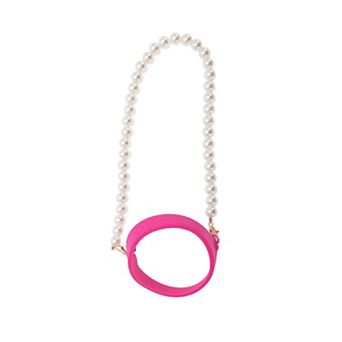 1 pc Portable Faux Pearl Chain Water Cup Handle