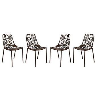 LeisureMod Modern Devon Aluminum Chair, Set of 4