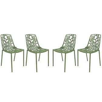 LeisureMod Modern Devon Aluminum Chair, Set of 4