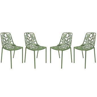 LeisureMod Modern Devon Aluminum Chair, Set of 4