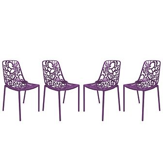 LeisureMod Modern Devon Aluminum Chair, Set of 4