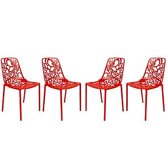 LeisureMod Modern Devon Aluminum Chair, Set of 4