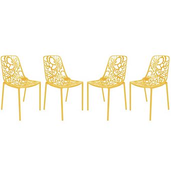 LeisureMod Modern Devon Aluminum Chair, Set of 4