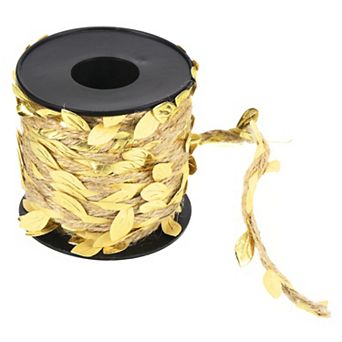 33ft 5mm Burlap Leaf Ribbon Artificial Vine Natural Jute Rope Twine