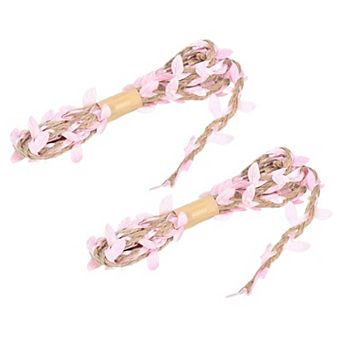 2 pc 6.6ft 5mm Burlap Leaf Ribbon Artificial Vine Natural Jute Rope Twine